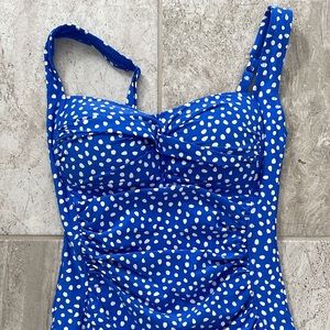 Blue dot swim suit